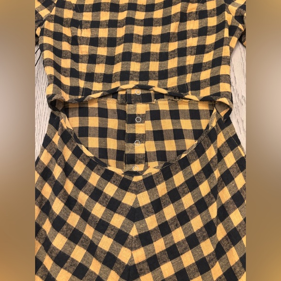 NWT For Love & Lemons Plaid Print V-Neck Open Back Romper Size M - Picture 3 of 12